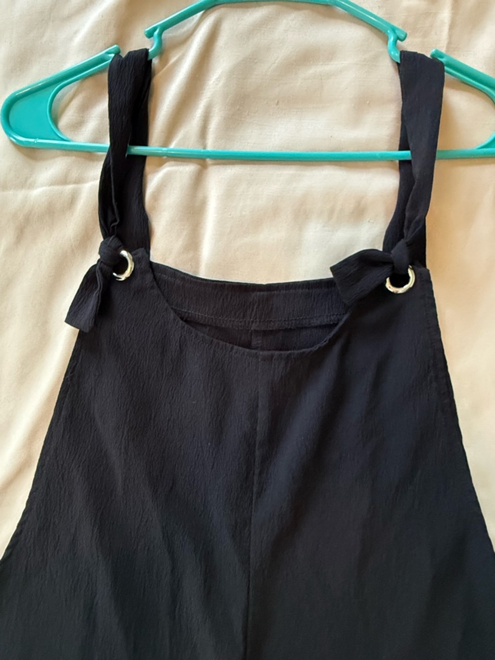 Black Tie-Strap Romper Jumpsuit